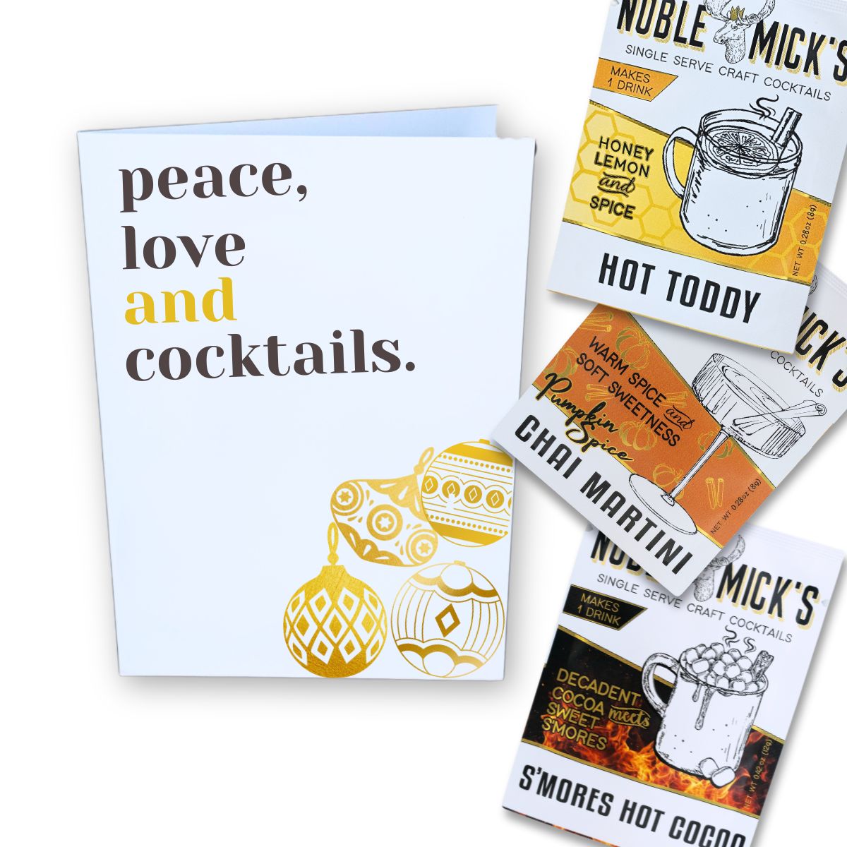 Pre Pack of 6 Peace, Love and Cocktails Card