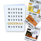 Multi Pack of 12 Winter, Winter, Cocktails Cards