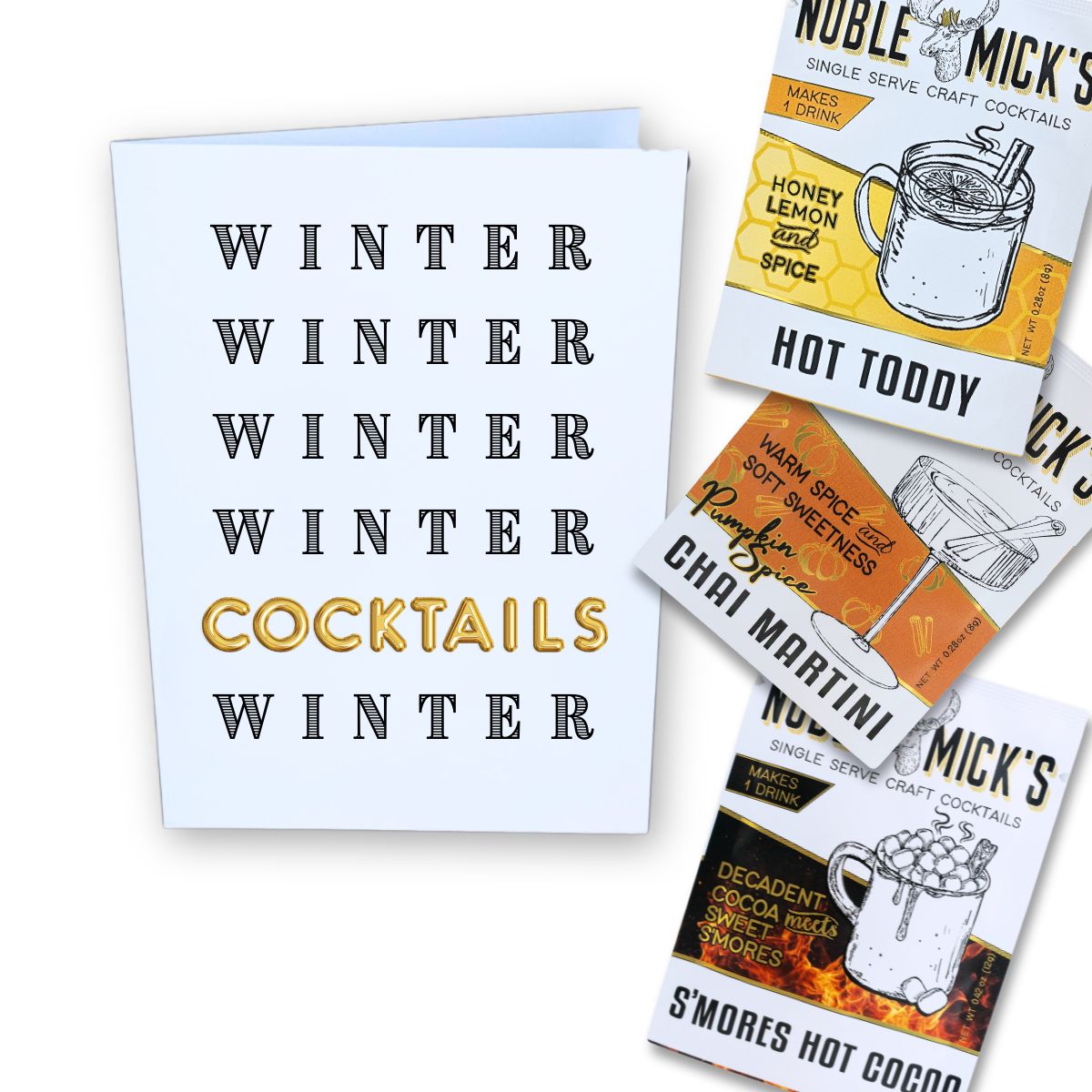 Multi Pack of 12 Winter, Winter, Cocktails Cards