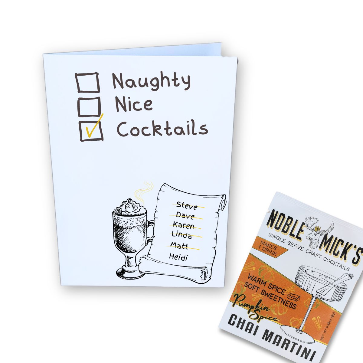 Pre Pack of 6 Naughty, Nice, Cocktails Card